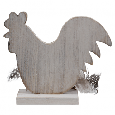 Holz Hahn mit Verzierung, 17 cm.