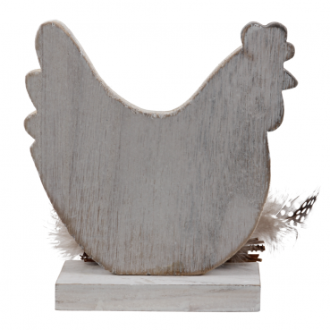 Holz Huhn mit Verzierung, 14 cm.