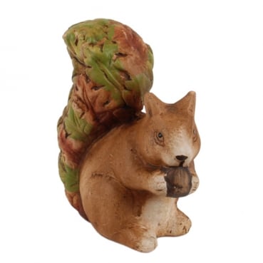 Keramik Eichhörnchen frisst Eichel, 11 cm