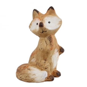 Keramik Dekofigur Fuchs, Pfote oben, 11,5 cm