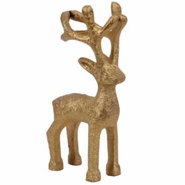 Metall Hirsch, abstrakt, in Gold matt, Weihnachten, 14,5 cm