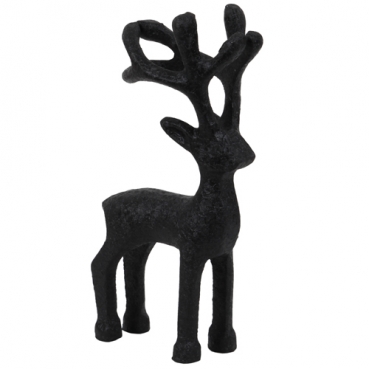 Metall Hirsch, abstrakt, in Schwarz matt, Weihnachten, 14,5 cm