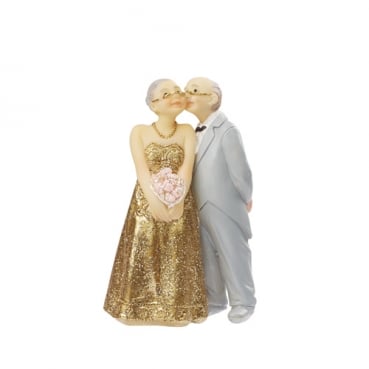 Tortenfigur, Jubiläumspaar klassisch, Goldene Hochzeit, 70 mm