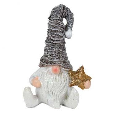 Dekofigur Weihnachts-Wichtel mit Stern in Gold, 11 cm