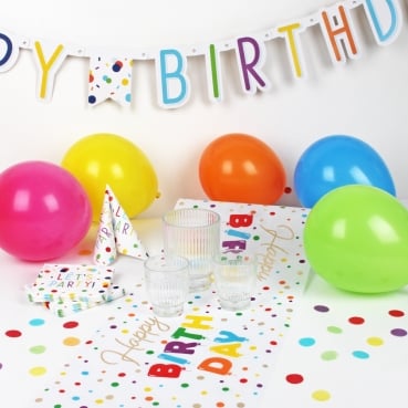 51-teiliges Tischdeko Paket Geburtstag "Bunte Party"