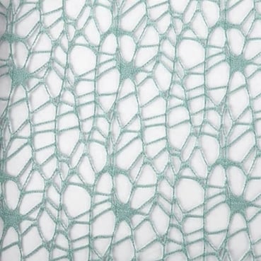 Nahaufnahme von dem Tischläufer, Dekostoff Netz Optik in Salbei, 29 cm.