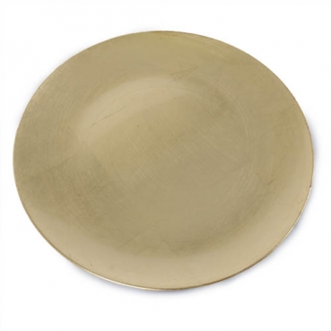 Dekoteller glatt, flach in Gold, 33 cm