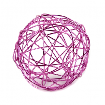 24 Drahtkugeln in Rosa, 40 mm