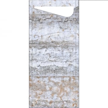 Duni Bestecktasche Sacchetto Stone mit Serviette in Weiß, 8,5 x 19 cm