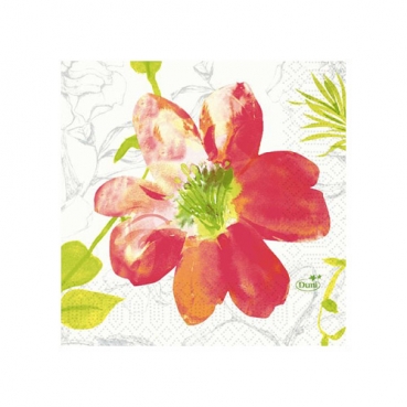 Duni Zelltuch Cocktail-Servietten Summertime Red, 24 x 24 cm