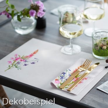 Duni Dunisilk Mitteldecken Floret Dekobeispiel - Duni Floret