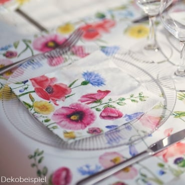Duni Zelltuch Servietten Flowy Meadow, 33 x 33 cm Duni Sommerserie Flowy Meadow.