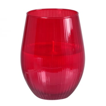 Duni Kerzenglas Ritz in Rot, 55 Stunden Brenndauer, 12,5 cm