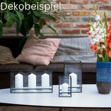 Duni Kerzenhalter Capella für Drinnen und Draußen, 15 cm Dekobeispiel - Duni Kerzenhalter Capella in drei Größen.
