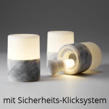 Duni LED Kerzenhalter Bright Stein, Marmor in Grau, 10,5 cm Duni LED Kerzenhalter Bright Stein aus Marmor in Grau - Wasser- & winddicht