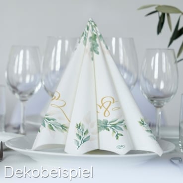 Duni Bio Dunisoft Servietten Love Hearts, 40 x 40 cm Duni Hochzeitsserie Love Hearts.