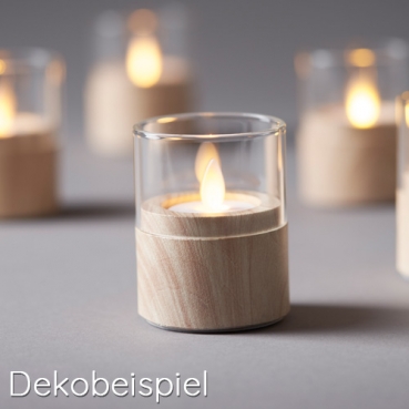 Duni LED Kerzenhalter Neat, Light Wood, 70 mm Dekobeispiel - Duni LED Kerzenhalter Neat, Light Wood, 70 mm