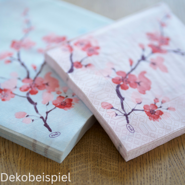 Duni Frühlingsserie Cherry Breeze Blue und Cherry Breeze Pink.