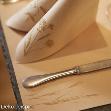 Dekobeispiel Dunisoft Servietten Meadow Natural, 40 x 40 cm.