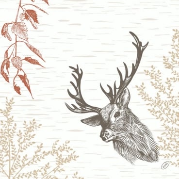 Duni Bio Dunisoft Servietten Wood & Deer, 40 x 40 cm