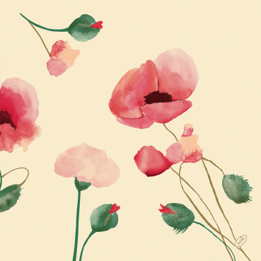 Duni Bio Dunisoft Servietten Poppy Charm, 40 x 40 cm