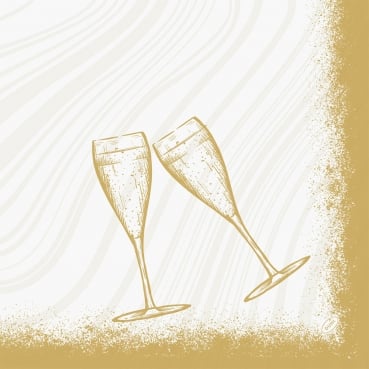 Duni Bio Dunisoft Servietten Sparkly Cheers White, 40 x 40 cm