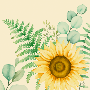 Duni Bio Dunisoft Servietten Sunflower Dreams, 40 x 40 cm