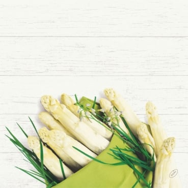 Duni Bio Dunisoft Servietten White Asparagus, 40 x 40 cm