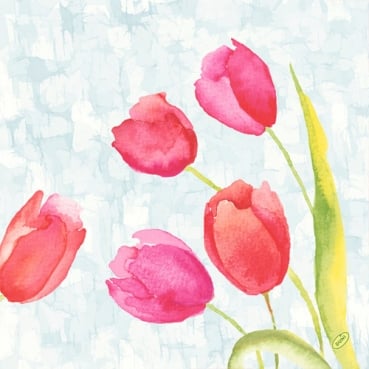 Duni Klassik Servietten Painted Tulips, 40 x 40 cm