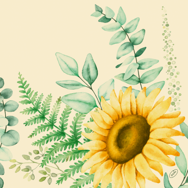 Duni Klassik Servietten Sunflower Dreams, 40 x 40 cm