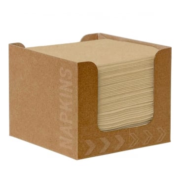 Duni Spenderbox mit 50 Bio Dunisoft Cocktail Servietten in Natural Brown, 20 x 20 cm