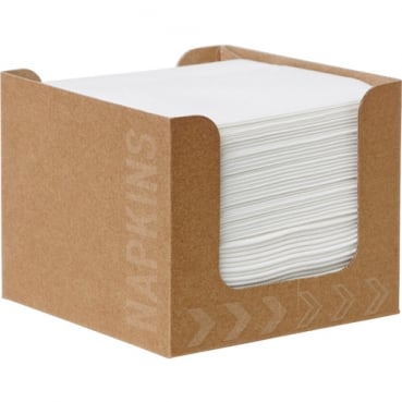 Duni ecoecho® Spenderbox mit 50 Bio Dunisoft Cocktail Servietten in Weiß, 20 x 20 cm