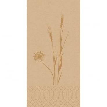 Duni Zelltuch Servietten Meadow Natural, 2-lagig, ⅛ Buchfalz, 40 cm, Großpack