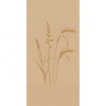 Duni Zelltuch Servietten Meadow Natural, 3-lagig, ⅛ Kopffalz, 40 cm
