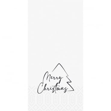 Duni Zelltuch Servietten Merry Xmas Tree, 2-lagig, ⅛ Falz, 33 x 33 cm