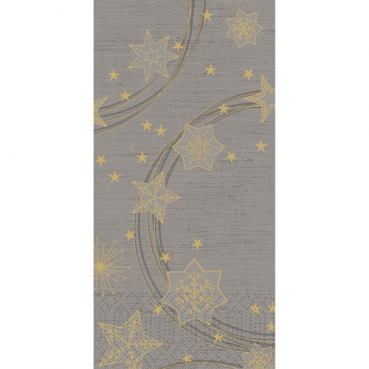 Duni Zelltuch Servietten Star Shine Granite Grey, 3-lagig, ⅛ Kopffalz, 40 cm