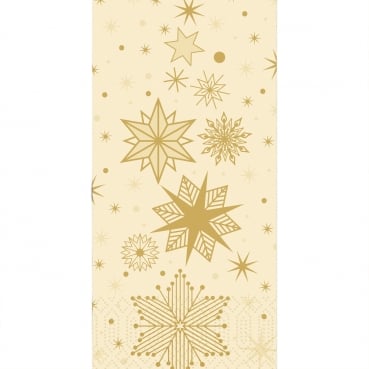 Duni Zelltuch Servietten Stargazing Cream, 3-lagig, ⅛ Kopffalz, 40 cm