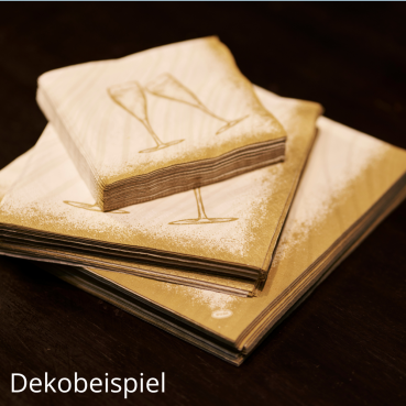 Duni Bio Dunisoft Servietten Sparkly Cheers White, 40 x 40 cm Duni Silvesterserie Sparkly Cheers White.