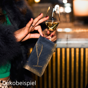 Duni Silvesterserie Sparkly Cheers Black.