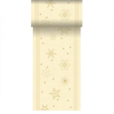 20 Meter Rolle Duni Dunicel Tischläufer Star Shine Cream