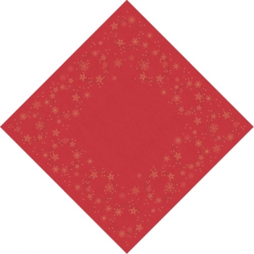 Duni Dunisilk Mitteldecken Star Shine Red, abwischbar