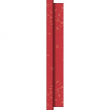 25 Meter Duni Dunicel Tischdeckenrolle Star Shine Red, Breite 1,18 m