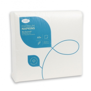 Bio Dunisoft® Servietten in Weiß, 100 % kompostierbar, in Pergamin, 40 x 40 cm Bio Dunisoft® Servietten in Weiß, 100 % kompostierbar, in Pergamin, 40 x 40 cm