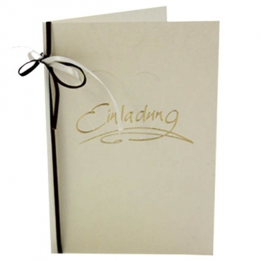 Einladungskarte zur Hochzeit in Creme/Braun