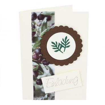 Einladungskarte Oliven, Olivenzweig