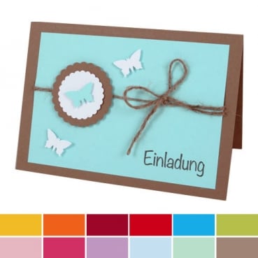 Einladungskarte Frühling, Schmetterlinge in 12 Farben