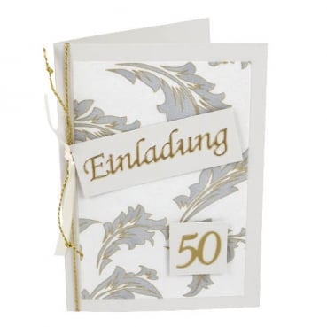 Einladungskarte Goldene Hochzeit, Elegante Ornamente