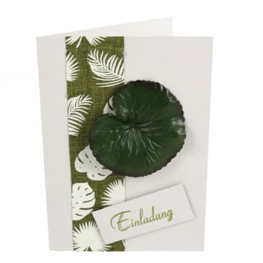 Einladungskarte Tropische Blätter, Lotusblatt