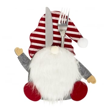 Filz Bestecktasche Weihnachten, Wichtel mit Streifen, 22 cm