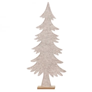 Großer Filz Tannenbaum auf Sockel, in Beige meliert, 60 cm